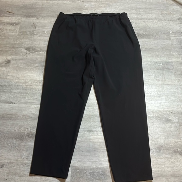 Eileen Fisher black Pants Stretch RN 78121 Straight Leg Pull On elastic waist - Picture 1 of 6